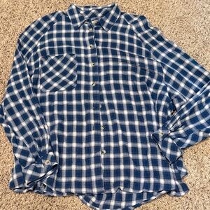 BDG Navy and White Plaid Men's Shirt